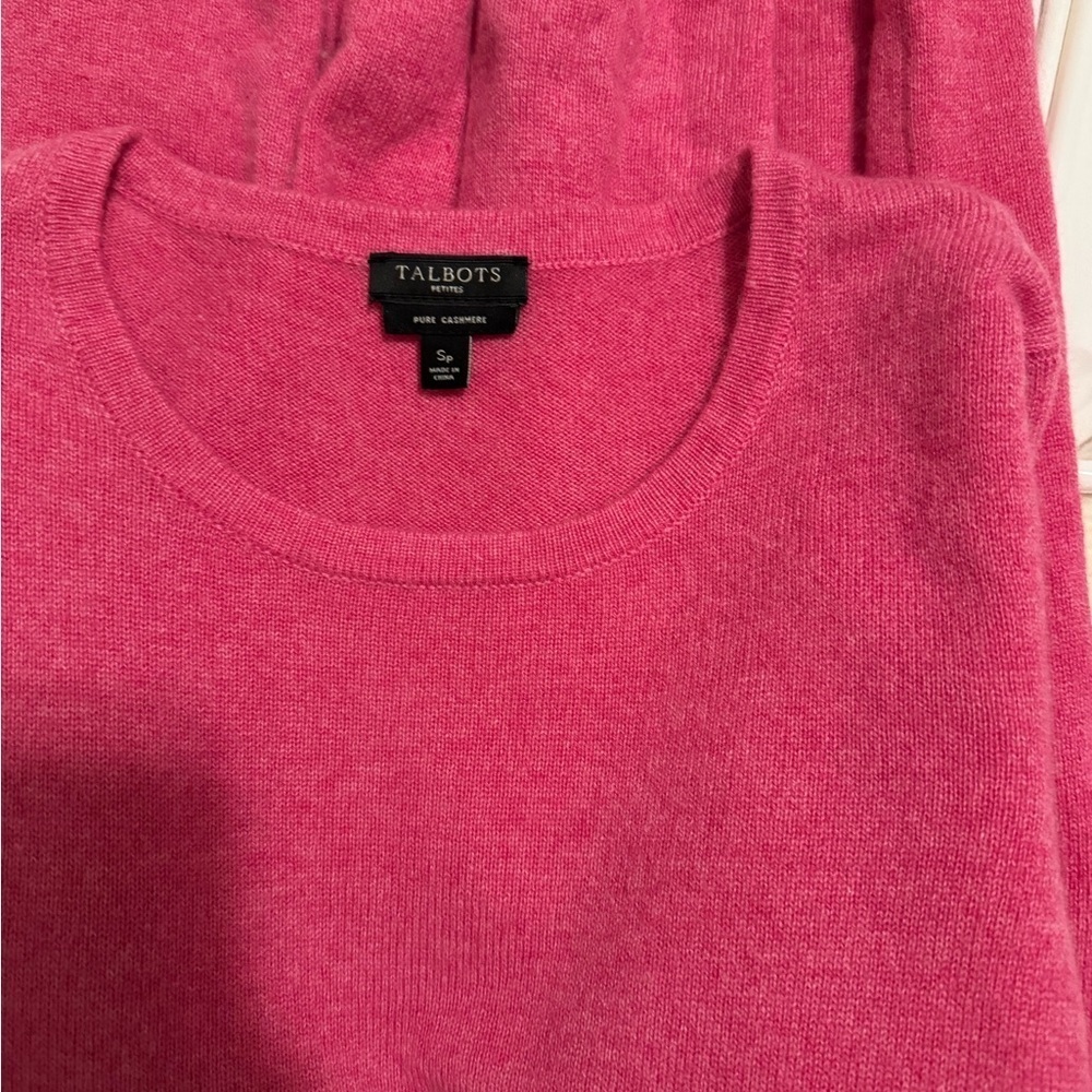 Talbots Pure Cashmere Sweater in Vibrant Pink - Picture 4 of 7